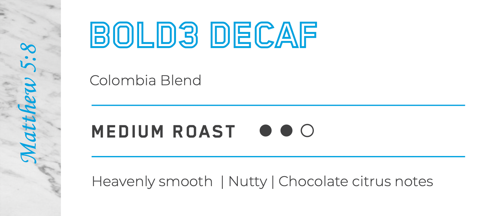 BOLD3 DECAF, Medium Roast, 5 LB (80oz) WHOLESALE DISCOUNT